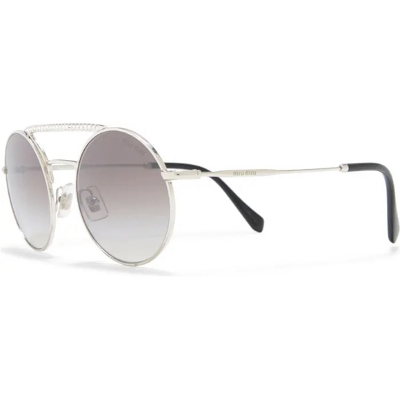 MIU MIU TIARA SMU 52V Silver/Grey Shaded Crystal Mirrored Sunglasses